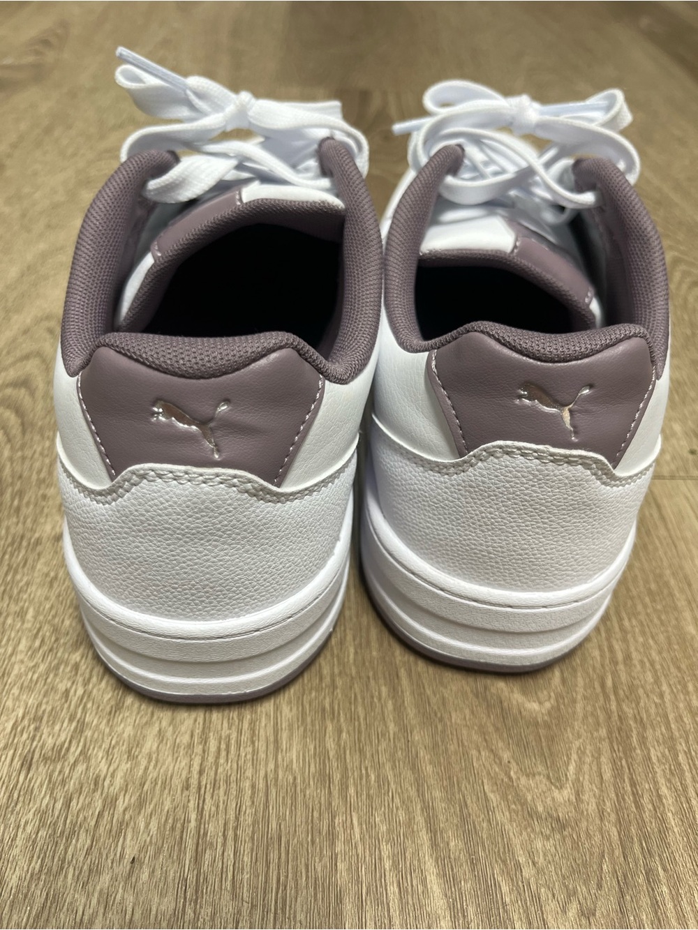Puma Court Classic White Mauve Sneakers Women’s Size 10 - Picture 8 of 12